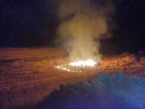 آتش سوزی خرمن در یکی از روستاهای شهرستان لنده توسط افراد ناشناس